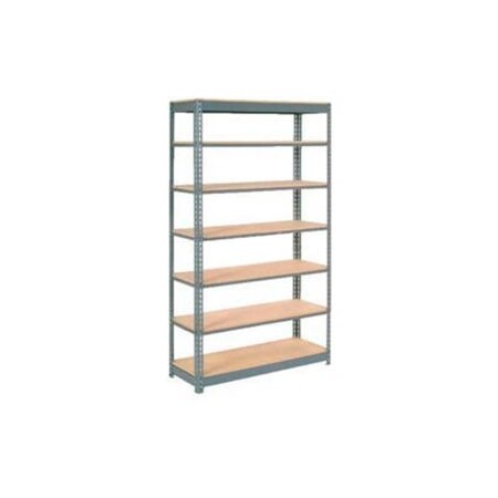 Global Equipment Heavy Duty Shelving 48"W x 24"D x 96"H With 7 Shelves - Wood Deck - Gray 255579